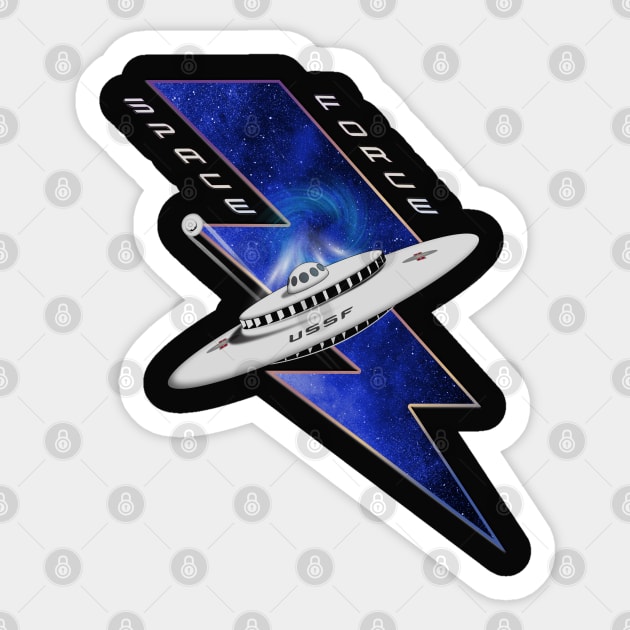 Space Force Mothership Modern Lightning Edition Sticker by SunGraphicsLab